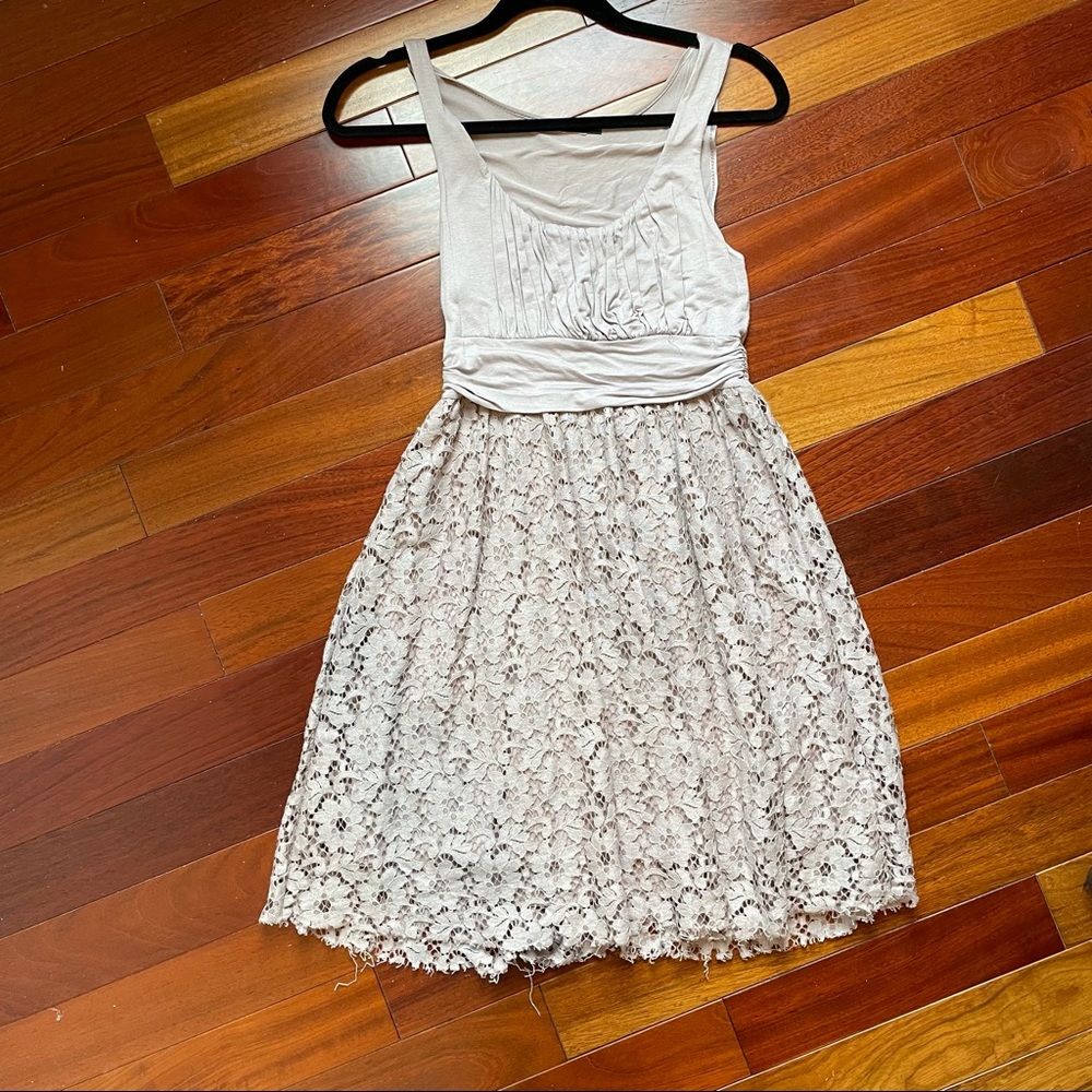Soprano Muted Gray Purple Lace Dress